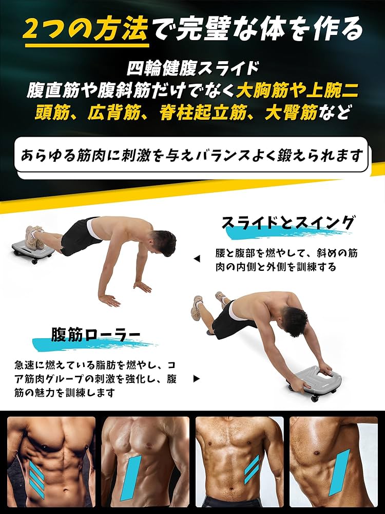 Amazon.co.jp: PROIRON 腹筋ローラー 四輪 アブローラー 腹筋